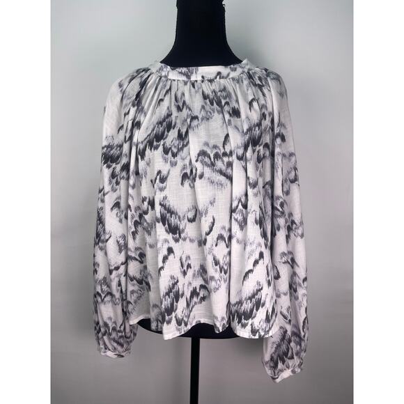 Treasure & Bond Tops - Treasure & Bond 100% Cotton Abstract Print Long Sleeve Blouse Size Small